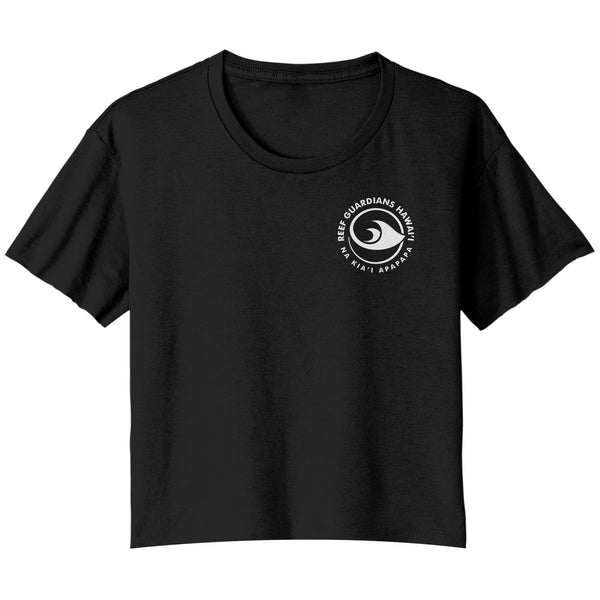 Reef Guardians Women's Crop T Shirt Small Front Logo